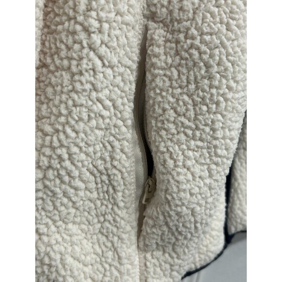Lands End Full Zip Cozy Sherpa Fleece Jacket Cream Sz Medium Petite Outerwear - Picture 7 of 13